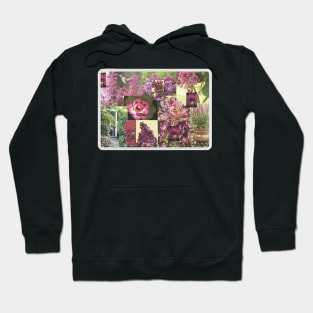 Purple Flowers Collage Hoodie